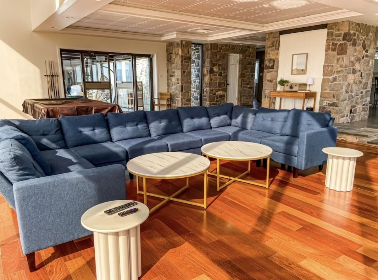 Relax in the comfortable main house living area.