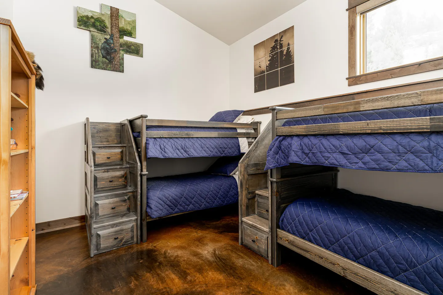 This cozy bedroom has natural light in and is the perfect place to relax.