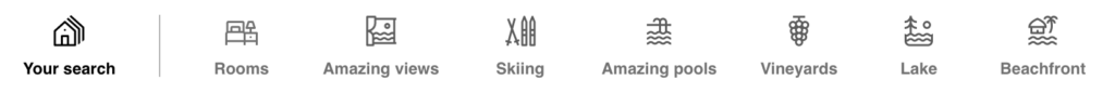 Airbnb categories