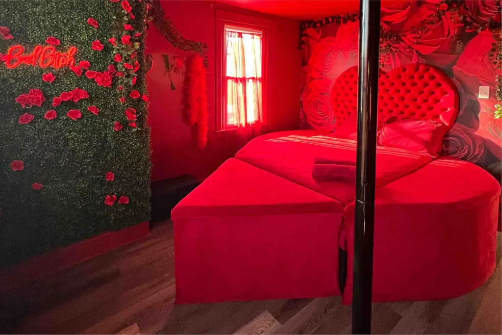 Elegant adult-only suite with luxurious amenities and romantic ambiance.