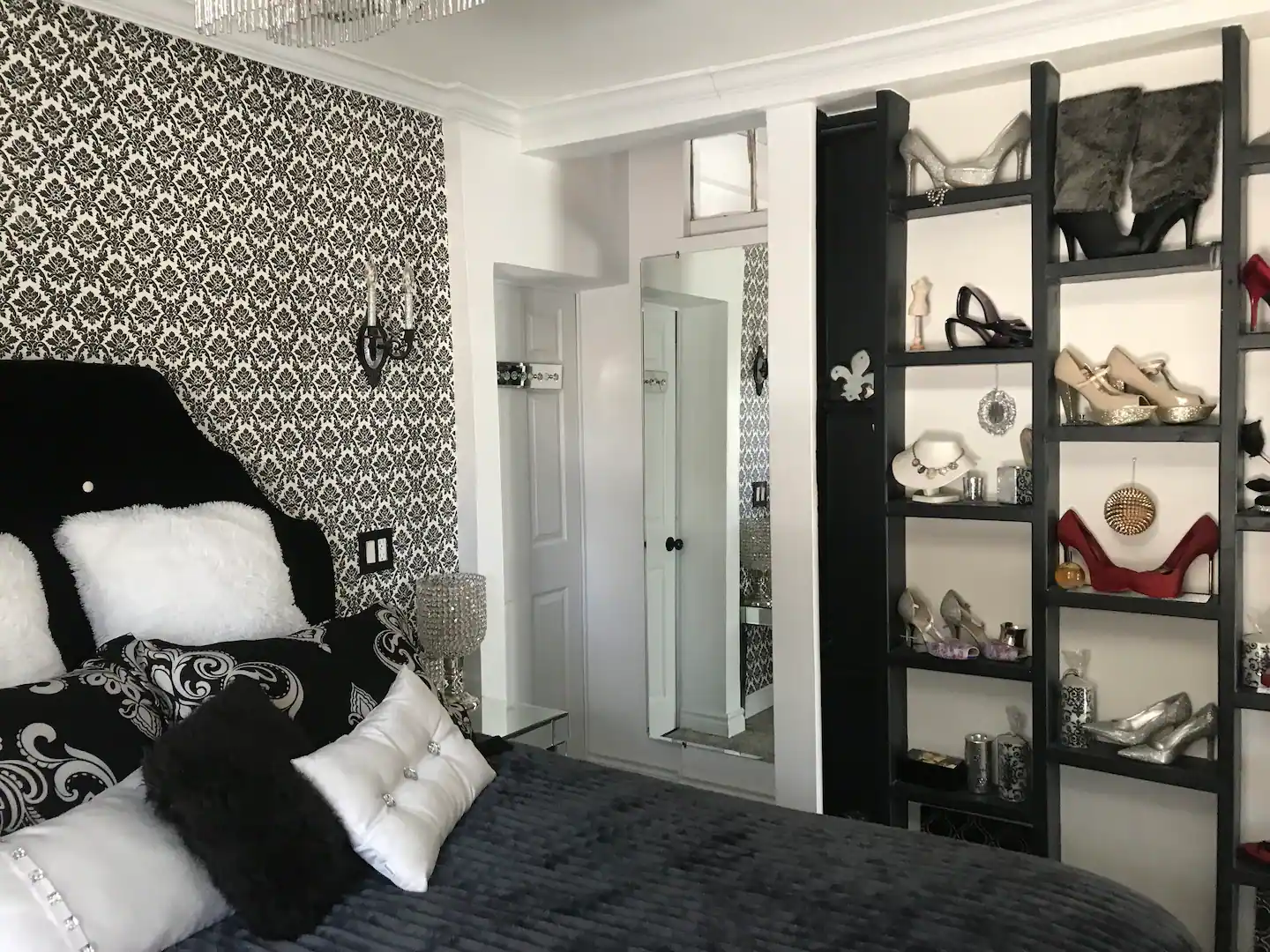 Master bedroom also has an option to be a secret "Adult theme room" that locks for privacy, which has a fun “new age Victorian/burlesque “ theme.