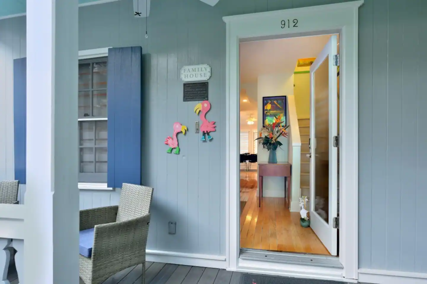 The entrance to Family House, 912 Center Street.